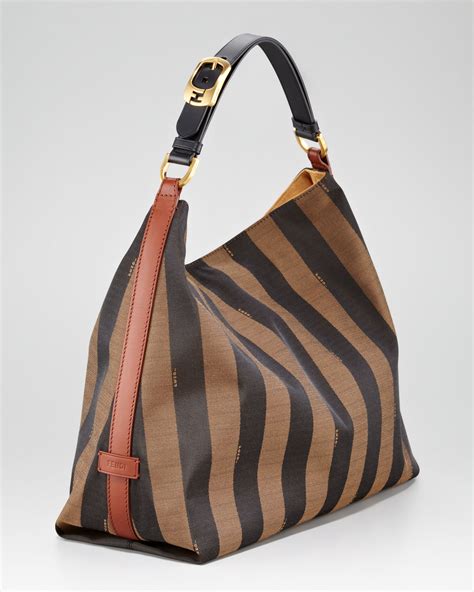 fendi striped hobo bag|Fendi hobo bag black leather.